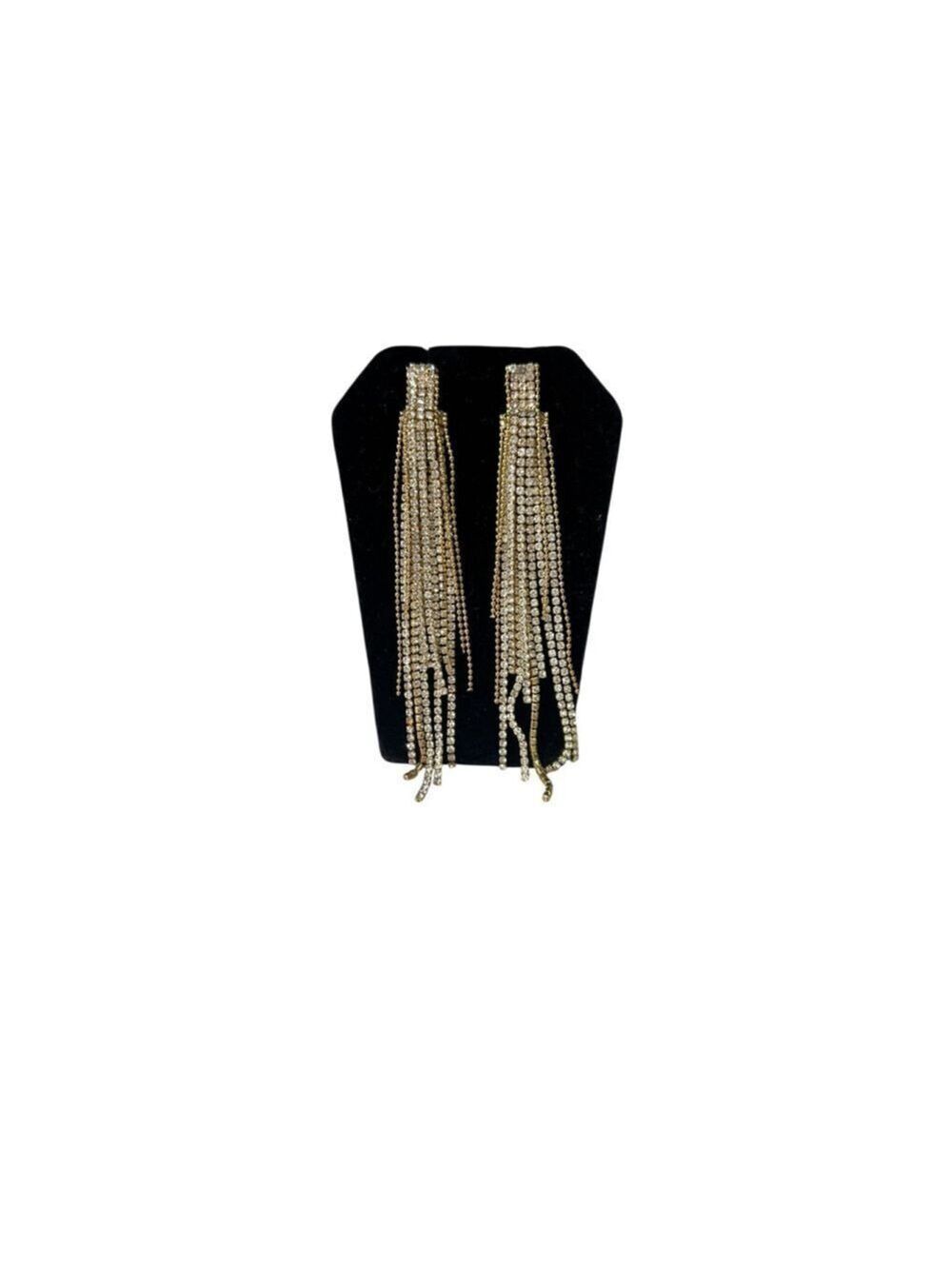 Women's Unbranded Gold & Clear Rhinestone Dangle Earrings One Size